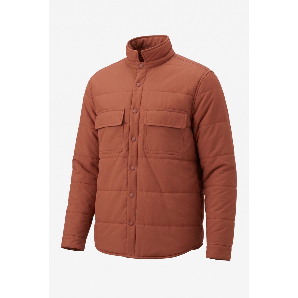 Apt. 9 Mens Quilted Shirt Jacket Rust Brown Puffer Shacket XL Snap Front